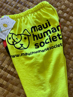 Load image into Gallery viewer, Kids Size 4 "Neon Yellow Maui Humane Society" ʻOpihi Picker Pants
