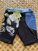 Load image into Gallery viewer, Kids Size 2 &quot;Blue and Black Sea Turtles&quot; Beach Comber Shorts
