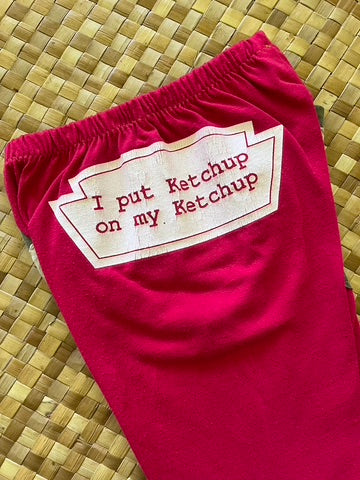 Kids Size 4 "Red & Tan Ketchup" ʻOpihi Picker Pants