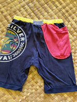 Load image into Gallery viewer, Kids Size 8 "Black &amp; Rasta Hawaii Palm Trees" Beach Comber Shorts
