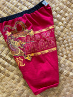 Load image into Gallery viewer, Kids Size 8 "Red &amp; Gold Year of the Dragon" Beach Comber Shorts
