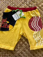Load image into Gallery viewer, Kids Size 6 &quot;Yellow &amp; Red Hawaii Music Festival&quot; Beach Comber Shorts
