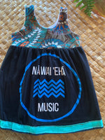 Load image into Gallery viewer, Kids Size 2 &quot;Black &amp; Floral Na Wai Eha Music&quot; Kuʻuipo Dress
