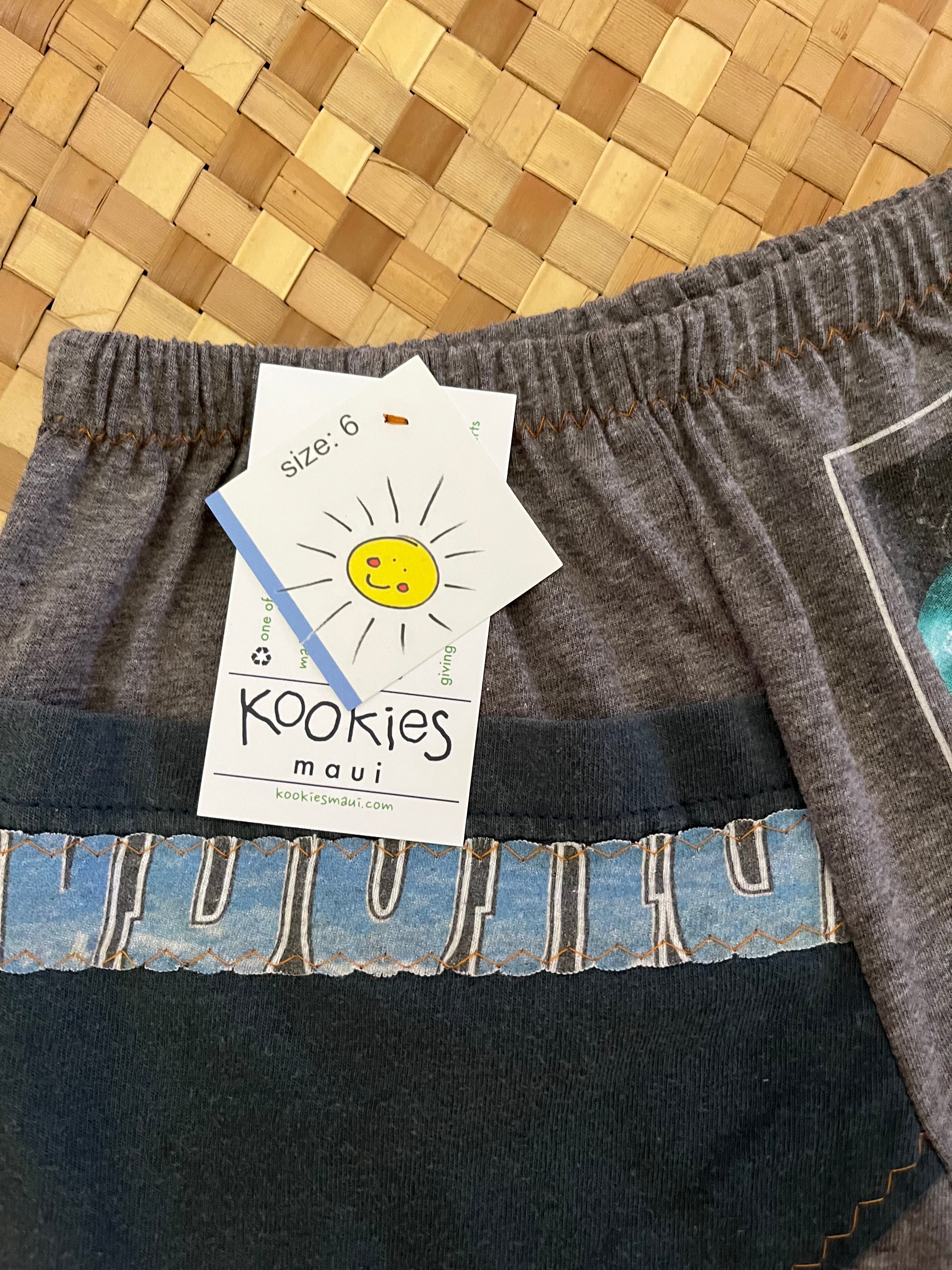 Kids Size 6 "Blue & Grey Waves" ʻOpihi Picker Pants