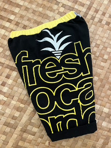 Kids Size 8 "Yellow & Black Pono" Beach Comber Shorts