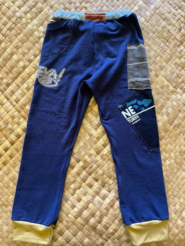 Kids Size 8 "Blue Whateva Hawaiian Island" Holoholo Pants