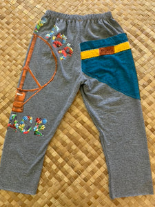 Kids Size 6 "Grey & Flowers Peace" ʻOpihi Picker Pants