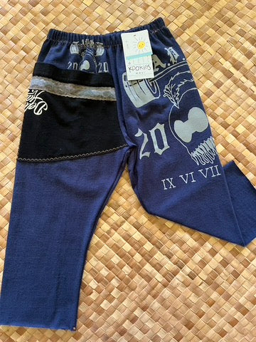 Kids Size 4 "Blue & Black Koa Warrior" ʻOpihi Picker Pants