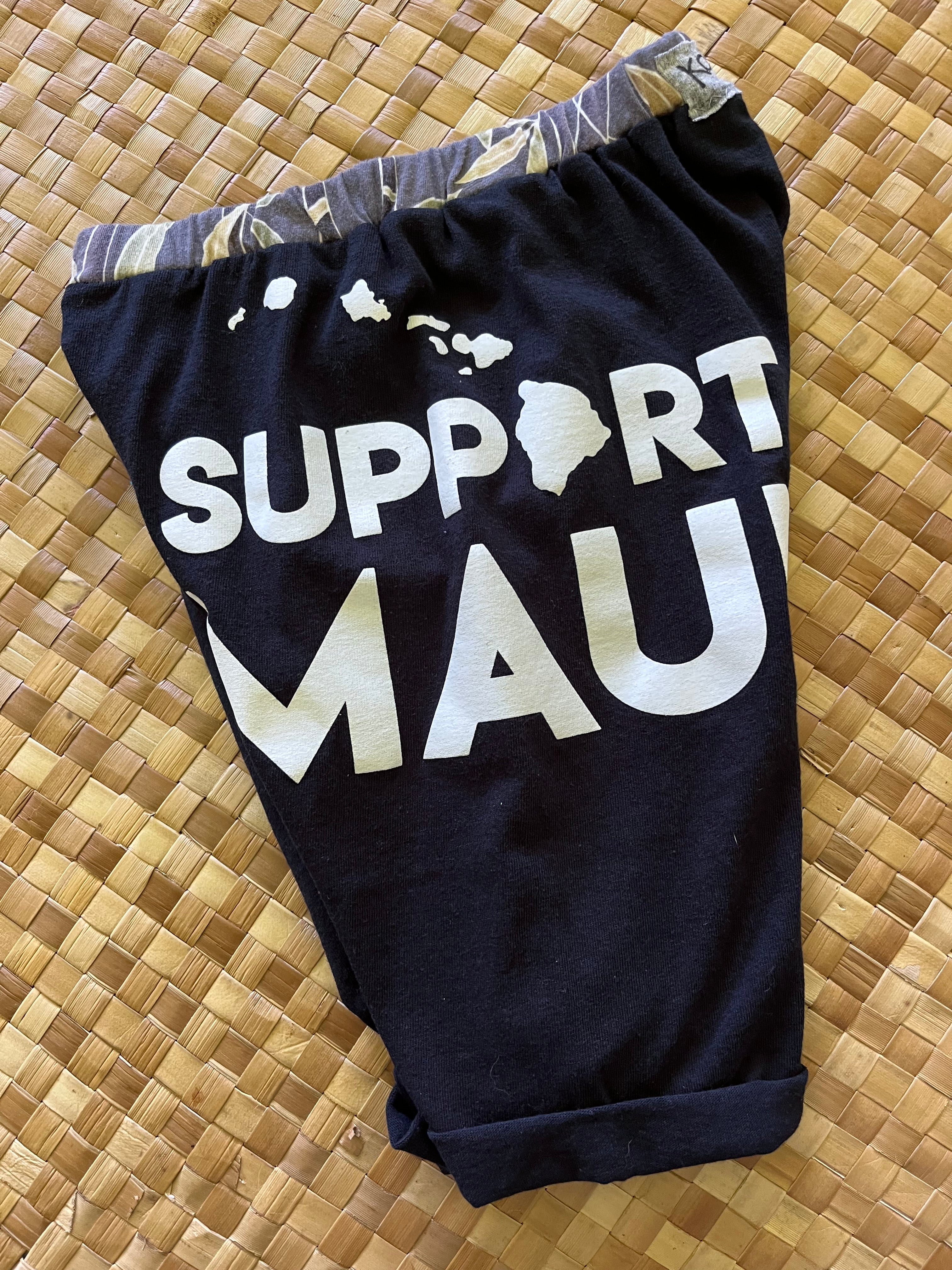 Kids Size 6 "Black & Grey Support Maui" Beach Comber Shorts