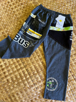 Load image into Gallery viewer, Kids Size 6 "Grey &amp; Yellow Da Bus" ʻOpihi Picker Pants

