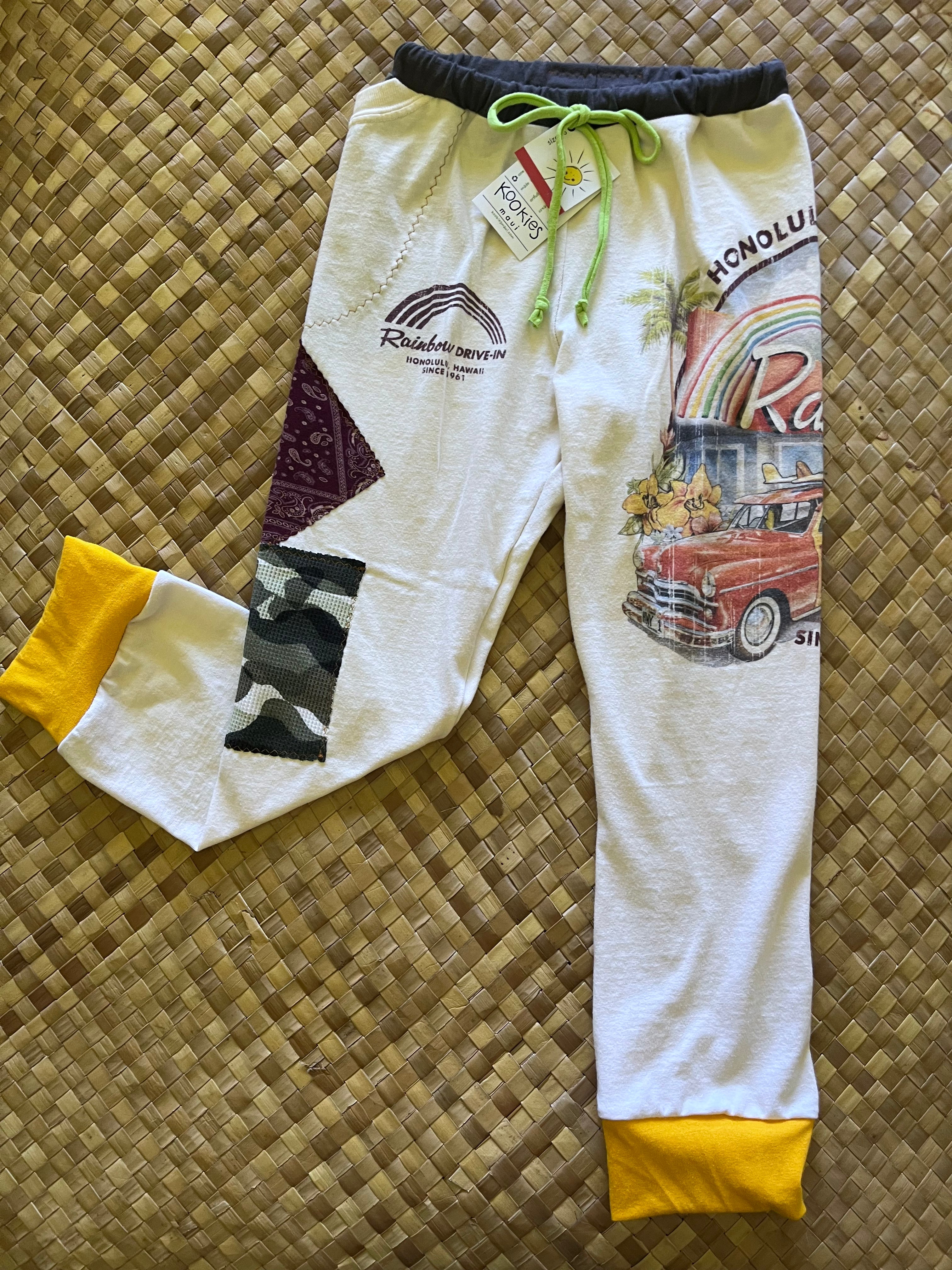 Kids Size 8 "Beige Rainbow Drive In" Holoholo Pants