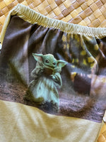 Load image into Gallery viewer, Kids Size 2 &quot;Sage Green &amp; Stripes Baby Yoda&quot; ʻOpihi Picker Pants
