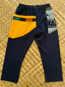 Kids Size 6 "Navy & Yellow Ahi" ʻOpihi Picker Pants