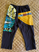 Load image into Gallery viewer, Kids Size 4 "Black &amp; Yellow Surf Scene" ʻOpihi Picker Pants
