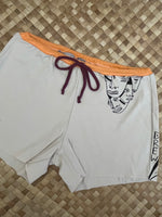 Load image into Gallery viewer, Ladies Size S &quot;Tan &amp; Purple Wavy Faces&quot; Simple Shorty
