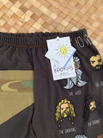 Load image into Gallery viewer, Kids Size 6 &quot;Black &amp; Camo Dwarves&quot; ʻOpihi Picker Pants

