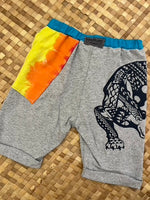 Load image into Gallery viewer, Kids Size 8 &quot;Rainbow &amp; Grey Panther&quot; Beach Comber Shorts
