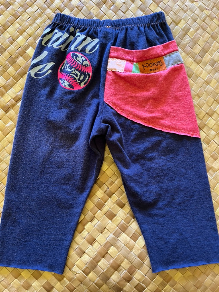 Kids Size 2 "Navy & Pink Hawaiian Style" ʻOpihi Picker Pants