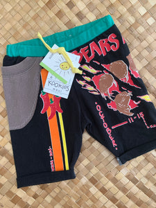 Kids Size 2 "Black Bear and Peppers" Beach Comber Shorts