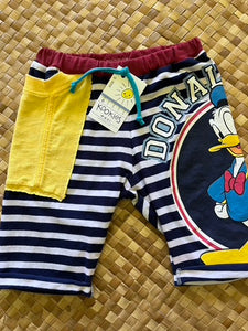 Kids Size 6 "Blue Stripes Donald Duck" Beach Comber Shorts