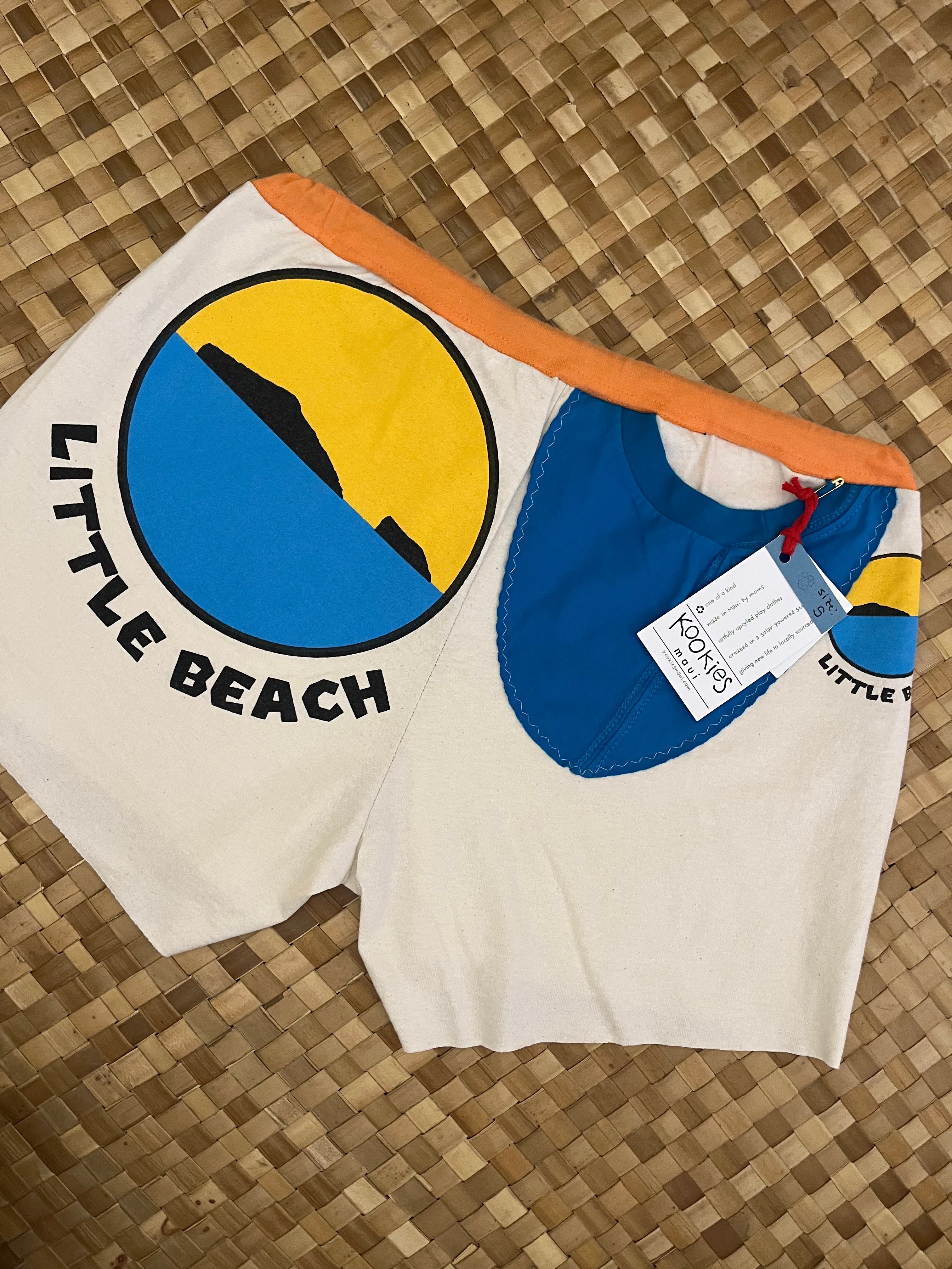 Ladies Size S "Blue & Yellow Little Beach" Simple Shorty