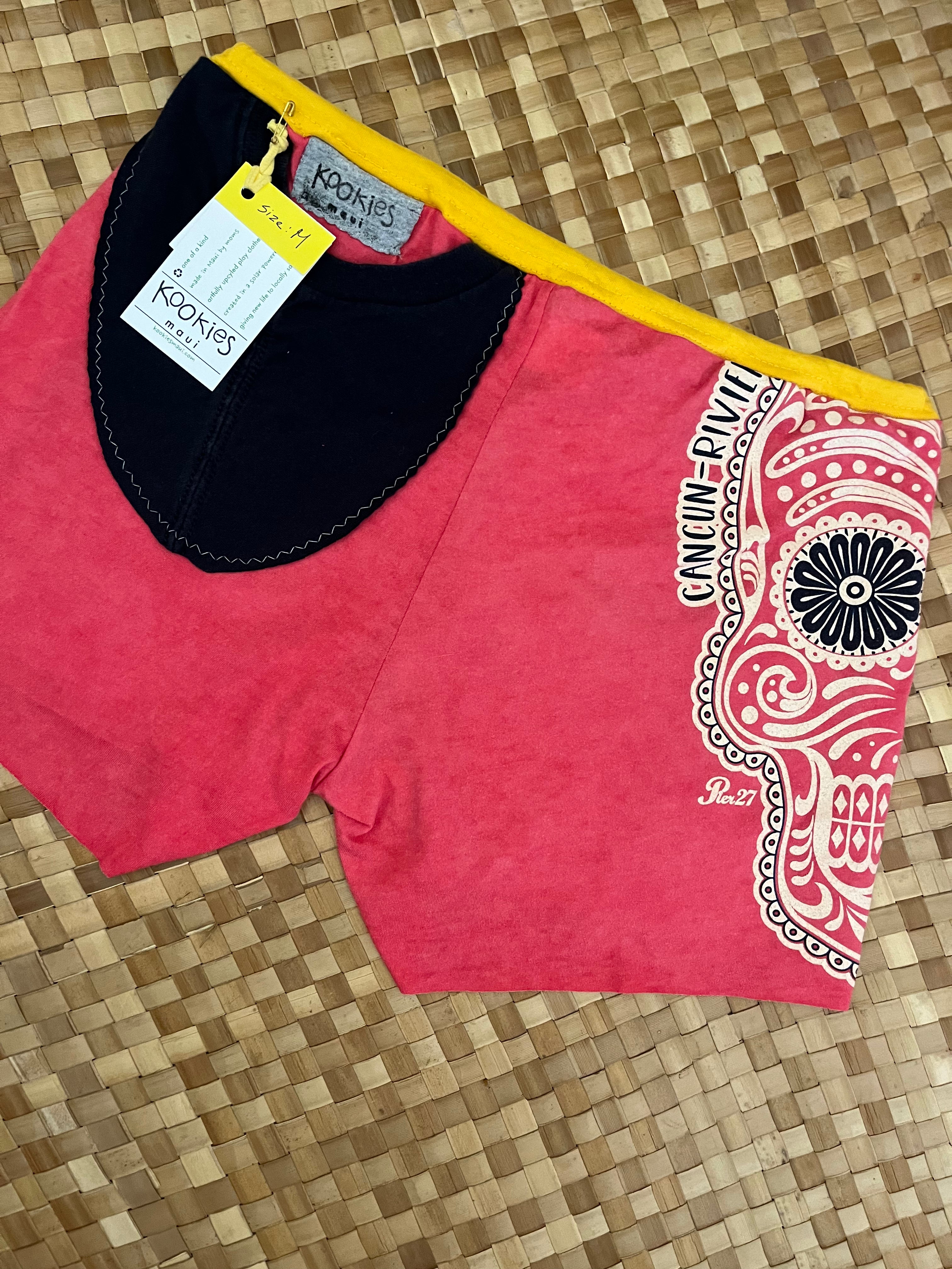 Ladies Size M "Red & Black Day of the Dead" Simple Shorty