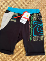 Load image into Gallery viewer, Kids Size 8 &quot;Black &amp; Neon Surfing&quot; Beach Comber Shorts
