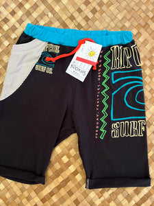 Kids Size 8 "Black & Neon Surfing" Beach Comber Shorts