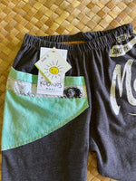 Load image into Gallery viewer, Kids Size 2 "Grey &amp; Teal Maverick's Surf" ʻOpihi Picker Pants
