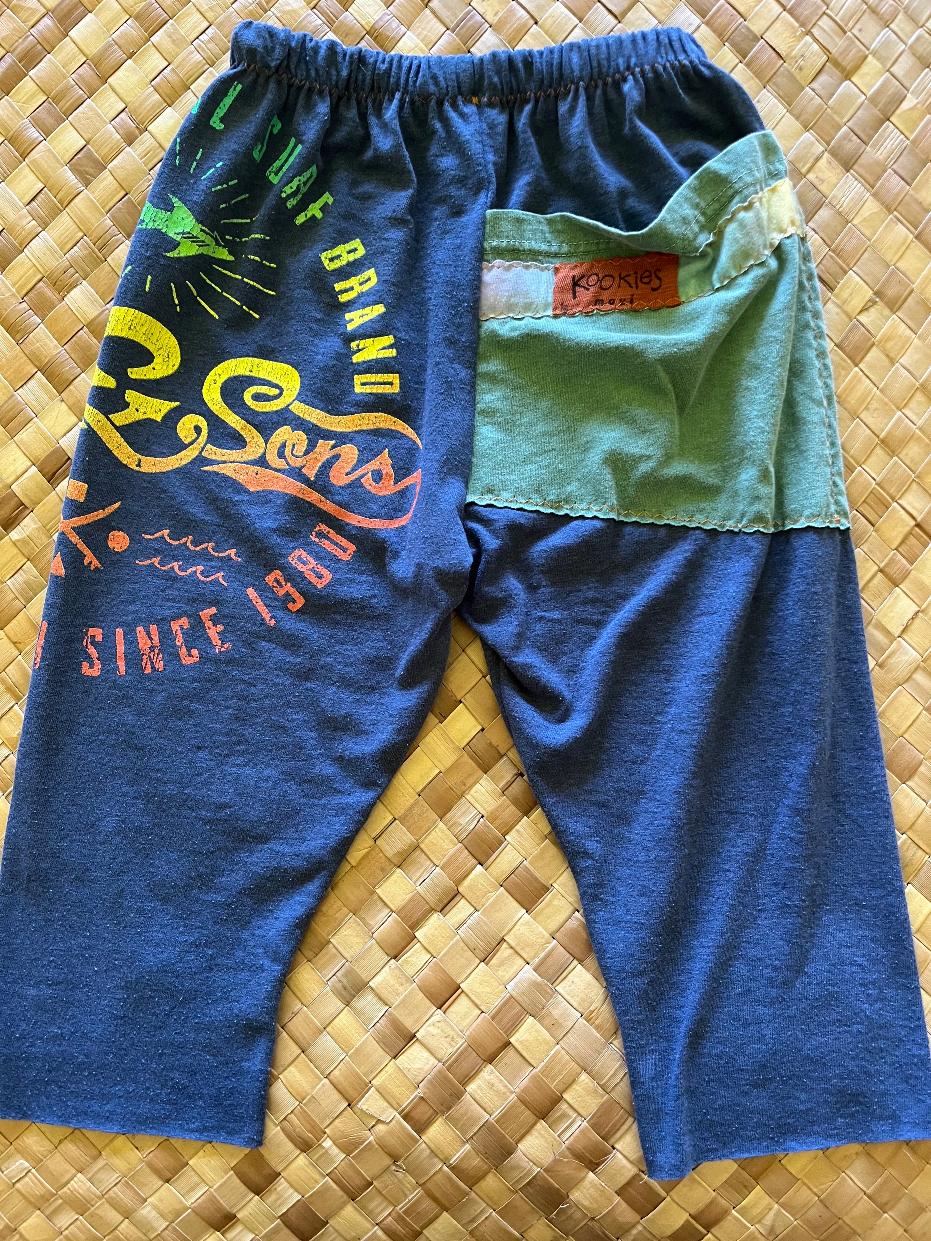 Kids Size 2 "Blue & Tie-Dye Maui and Sons" ʻOpihi Picker Pants