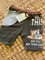 Load image into Gallery viewer, Kids Size 4 &quot;Army Green Dog Pack&quot; Beach Comber Shorts
