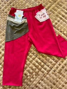 Kids Size 4 "Red & Tan Ketchup" ʻOpihi Picker Pants