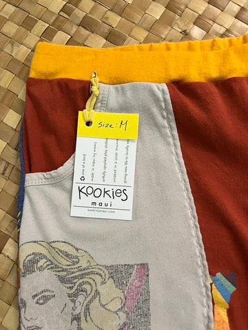 Ladies Size M "Jewel Tones Beach Loving" Flutter Pants