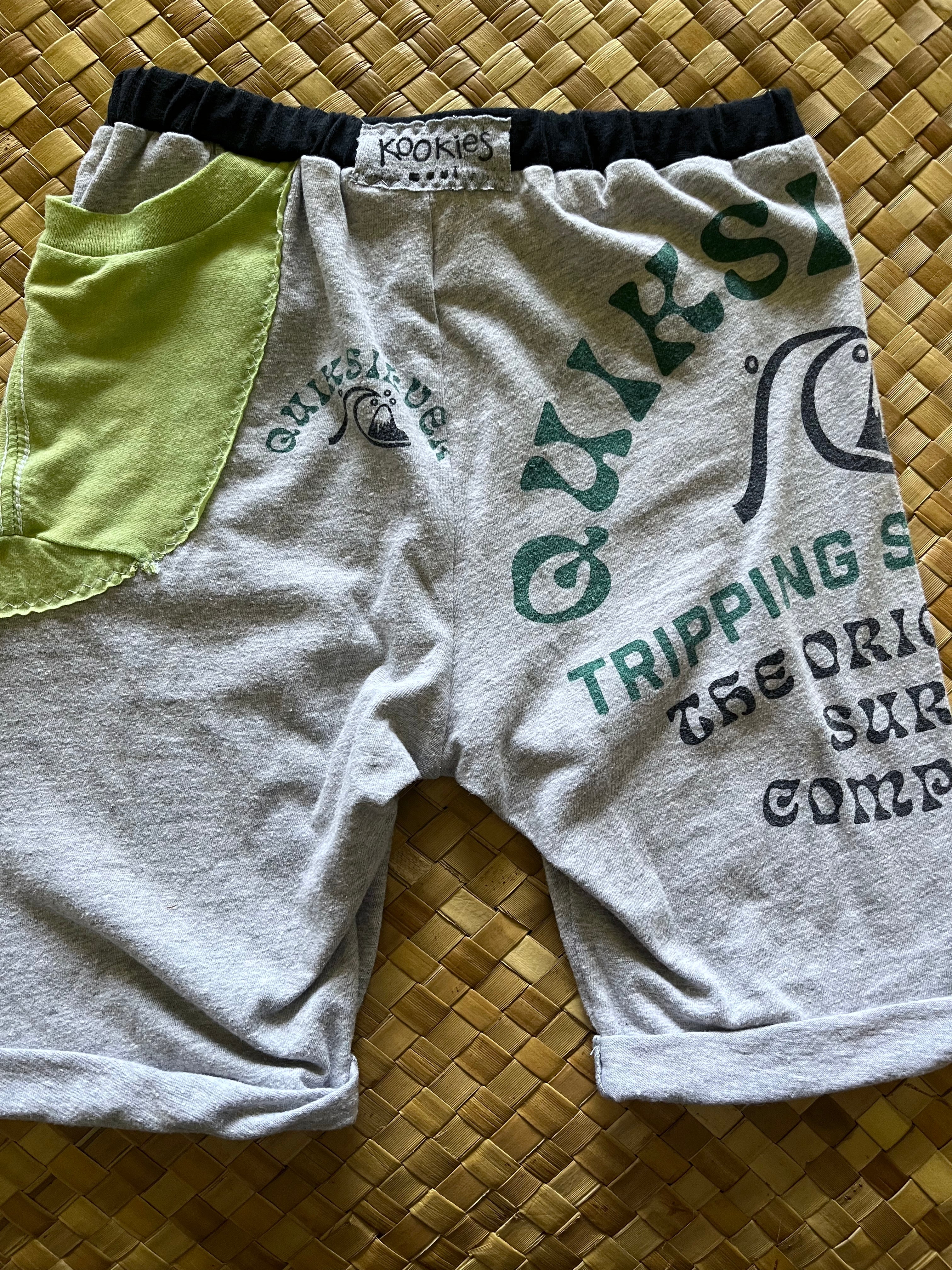 Kids Size 8 "Green & Grey Surf" Beach Comber Shorts