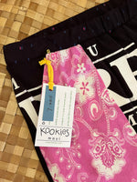 Load image into Gallery viewer, Ladies Size L "Black &amp; Pink Love and Fire" Flutter Pants
