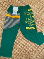 Load image into Gallery viewer, Kids Size 6 &quot;Green &amp; Yellow Camp Know Where&quot; ʻOpihi Picker Pants
