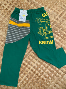 Kids Size 6 "Green & Yellow Camp Know Where" ʻOpihi Picker Pants