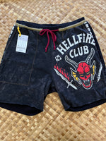 Load image into Gallery viewer, Mens Size S &quot;Black &amp; Red Hellfire Club&quot; Kanikapila Shorts
