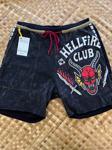 Mens Size S "Black & Red Hellfire Club" Kanikapila Shorts