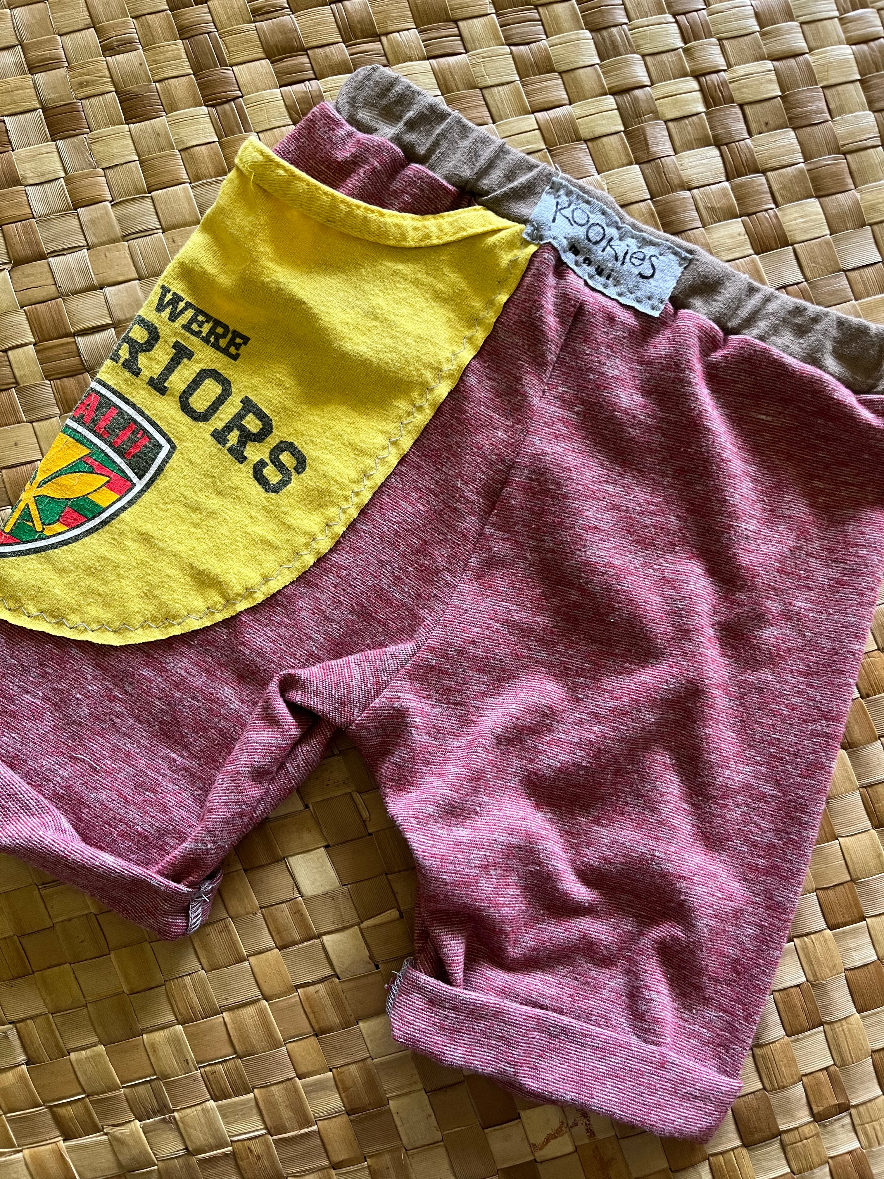 Kids Size 2 "Red & Yellow We Were Warriors" Beach Comber Shorts