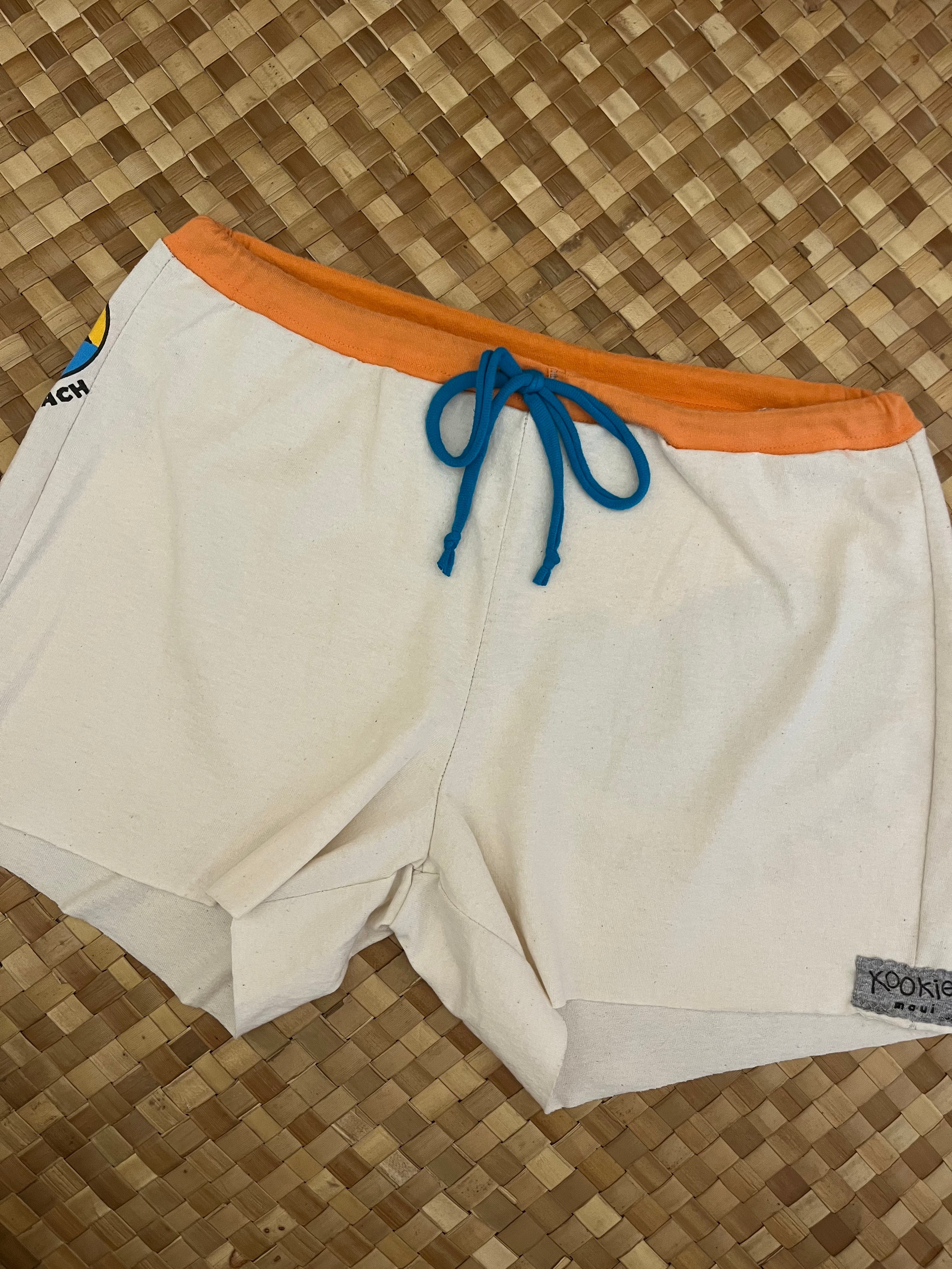Ladies Size S "Blue & Yellow Little Beach" Simple Shorty
