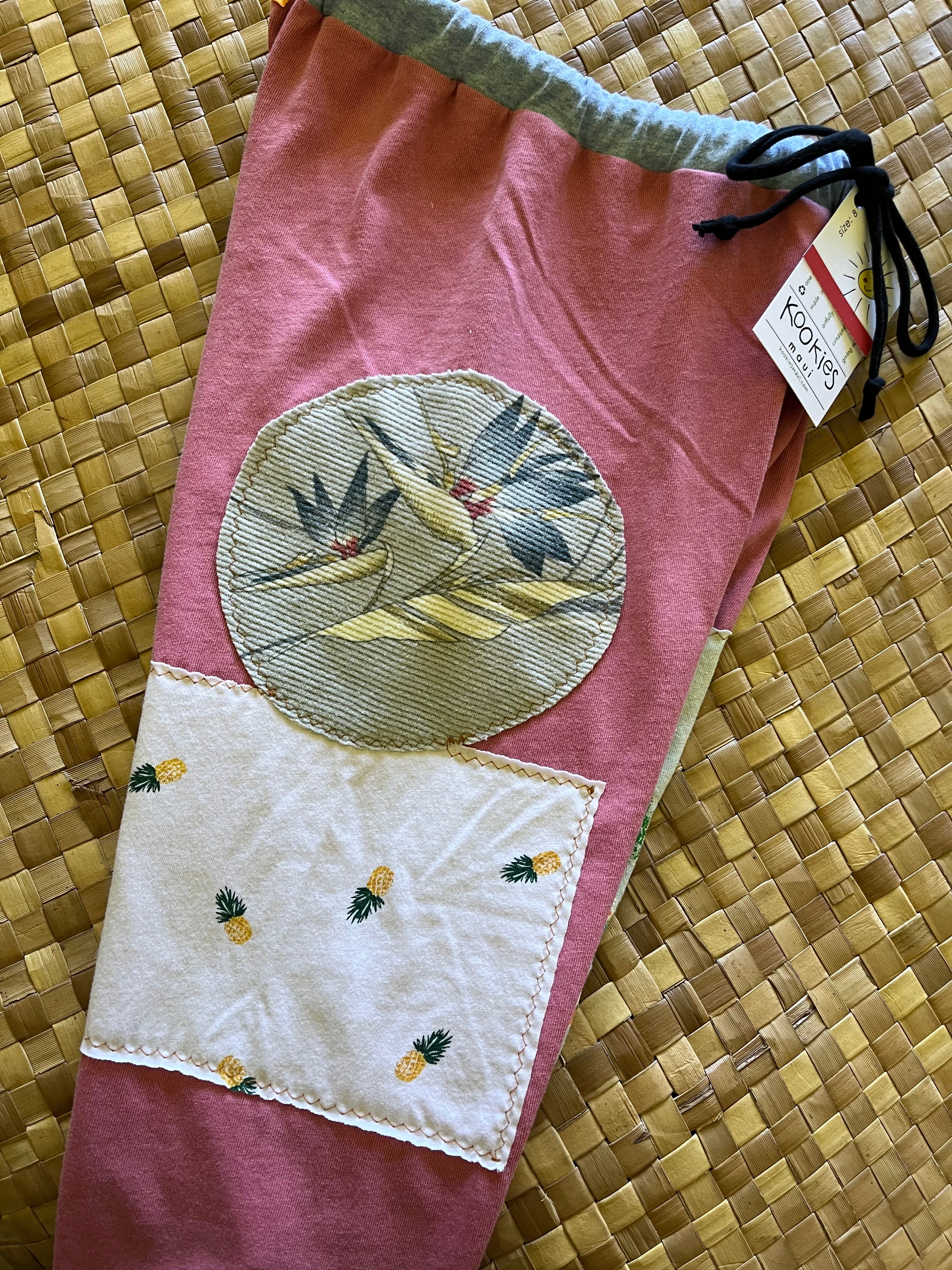 Kids Size 8 "Pink Whales and Pineapples" Holoholo Pants