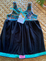 Load image into Gallery viewer, Kids Size 2 &quot;Black &amp; Floral Na Wai Eha Music&quot; Kuʻuipo Dress

