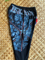 Load image into Gallery viewer, Kids Size 4 &quot;Black &amp; Red Justice League&quot; ʻOpihi Picker Pants
