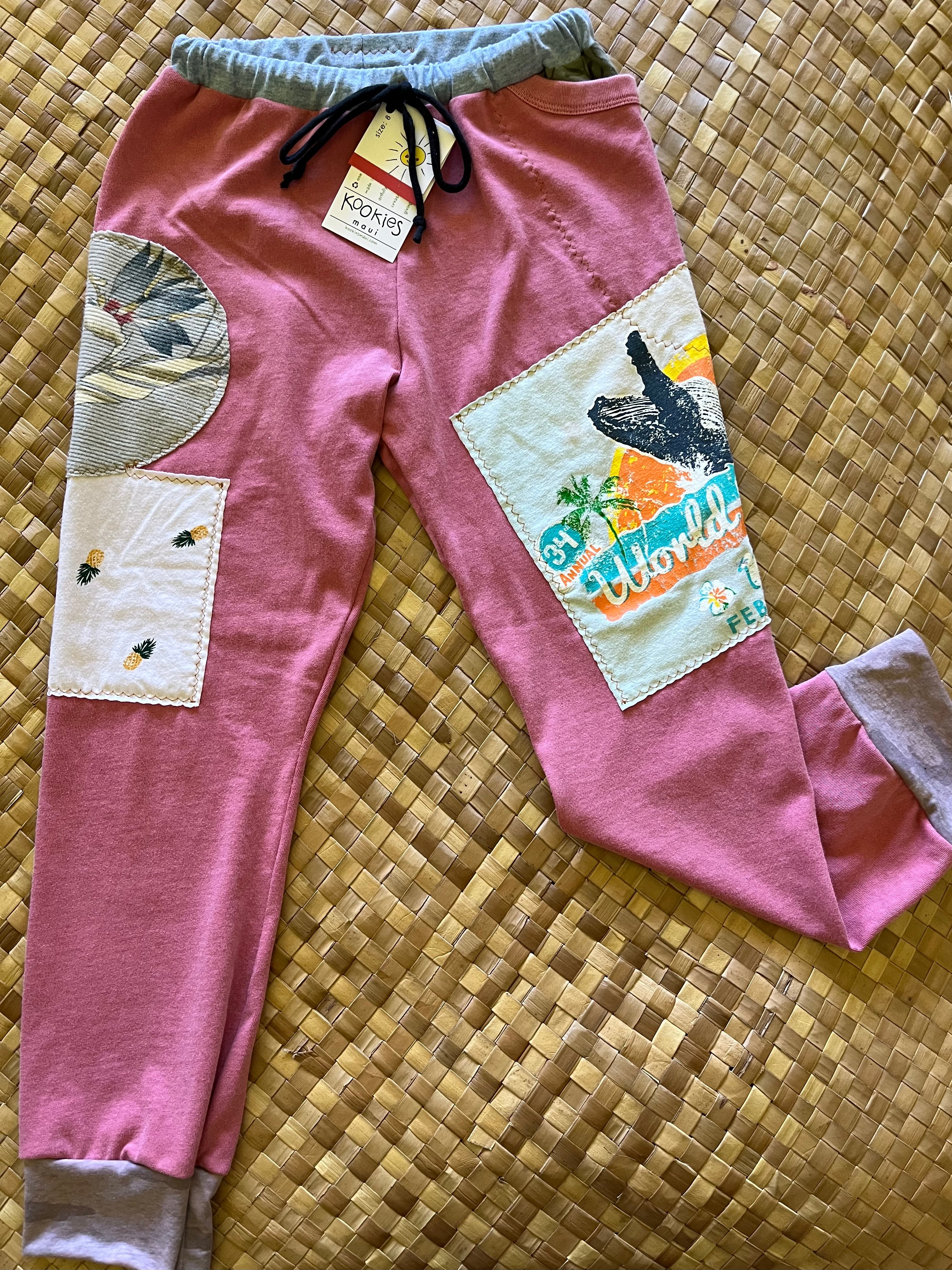 Kids Size 8 "Pink Whales and Pineapples" Holoholo Pants