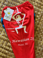 Load image into Gallery viewer, Kids Size 4 "Orange &amp; Blue Flyin' Hawaiian" ʻOpihi Picker Pants
