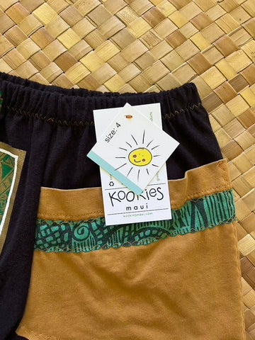 Kids Size 4 "Gold & Black Family" ʻOpihi Picker Pants