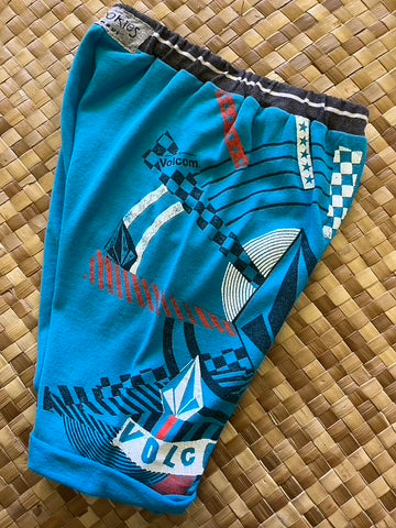 Kids Size 6 "Teal & Rust Volcom" Beach Comber Shorts