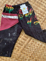Load image into Gallery viewer, Kids Size 2 &quot;Black &amp; Rasta Color Roots&quot; ʻOpihi Picker Pants
