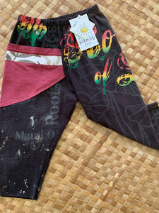 Kids Size 2 "Black & Rasta Color Roots" ʻOpihi Picker Pants